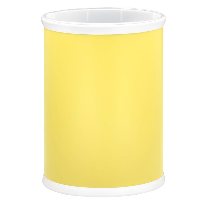 Kraftware Rainbow Oval Wastebasket with Plastic Liner, Adding Color and Fun to The Bathroom and All Other Rooms in The Home or Entertainment Space, 13 Quart Capacity, 2 Piece Set, Yellow - Image 1